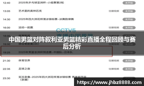 中国男篮对阵叙利亚男篮精彩直播全程回顾与赛后分析
